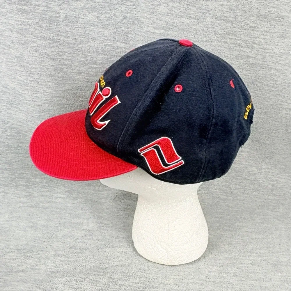 47 Brand Vail Colorado Snapback Hat Mens Navy Red Flat Brim Wool Blend Ski Cap